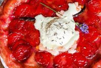 Caramelized Plum Tarte Tatin with Velvety Lavender Cream