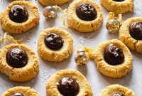 Chocolate Almond Thumbprint Cookies