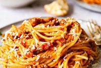 Slow-Simmered Beef Ragu on Spaghetti