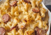 Decadent Cheddar Gruyere Mac with Smoky Kielbasa