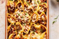 Effortless Stuffed Shells with Savory Pesto Beef Ragu