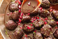 Pomegranate-Glazed Sweet and Sour Meatballs