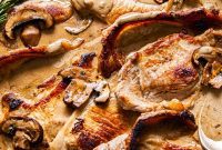 Pork Loin Steaks with Luscious Creamy Mushroom Shallot Sauce