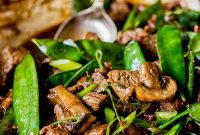 Savory Beef Mushroom Snow Pea Medley