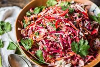 Sunshine Slaw with Zesty Tahini Dressing