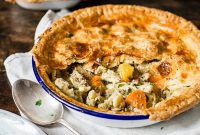 Savory Chicken Pot Pie with Oven-Roasted Vegetables