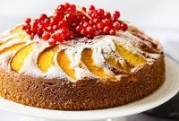 Golden Peach and Red Berry Summer Cake
