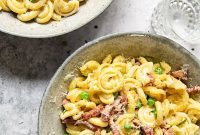 Irresistible Creamy Pancetta and Pea Pasta