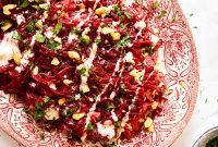 Vibrant Beet and Walnut Salad with Garlic Mayo
