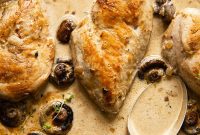 Supreme Chicken with Velvety White Wine Mushroom Sauce