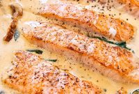 Decadent Tuscan Salmon in Parmesan Cream