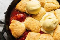 Drunken Strawberry Marsala Cobbler