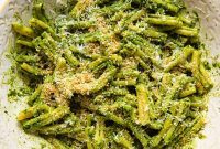 Vibrant Kale Pesto Pasta with Crispy Pangrattato