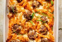 Creamy Baked Penne alla Vodka with Hearty Meatballs