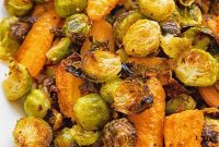 Parmesan-Crusted Roasted Brussels Sprouts and Carrots