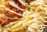 Golden Prosciutto-Wrapped Chicken Alfredo