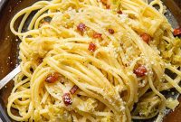 Golden Leek and Crispy Pancetta Linguine