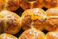 Sunshine Lemon Poppy Seed Hot Cross Buns