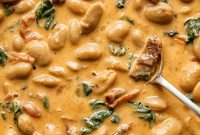 Creamy Tuscan Butter Beans with Sun Dried Tomato and Spinach