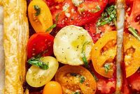 Summer Tomato and Goat Cheese Puff Pastry Tart