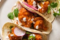 Crispy Buffalo Cauliflower Tacos
