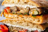 Gourmet Roasted Harvest Vegetable and Chèvre Sandwich