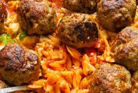 All-in-One Greek Orzo and Meatball Feast