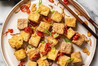Golden Air-Fried Tofu Nuggets