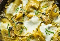 Basil Pesto Chicken Skillet Lasagna