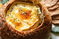 Molten Hot Honey Camembert Bread Bowl
