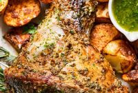 Tender Roast Leg of Lamb with Bright Mint Sauce