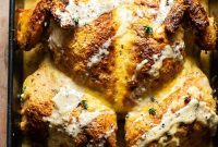 Golden Spatchcock with Dijon Cream