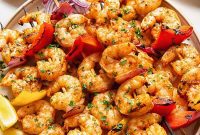 Lemon Garlic Grilled Shrimp Skewers