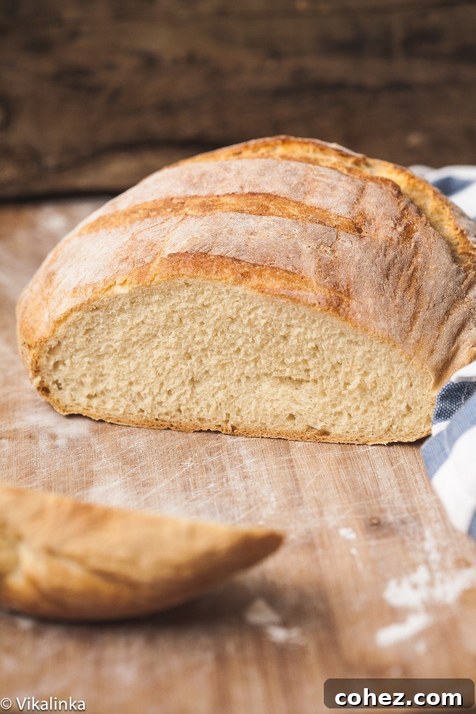 Loaf of bread with slice removed from the side