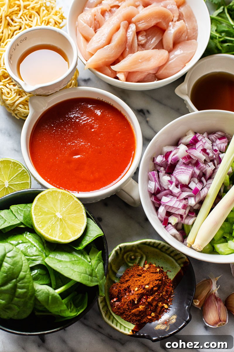 Thai Chicken Noodle Soup ingredients