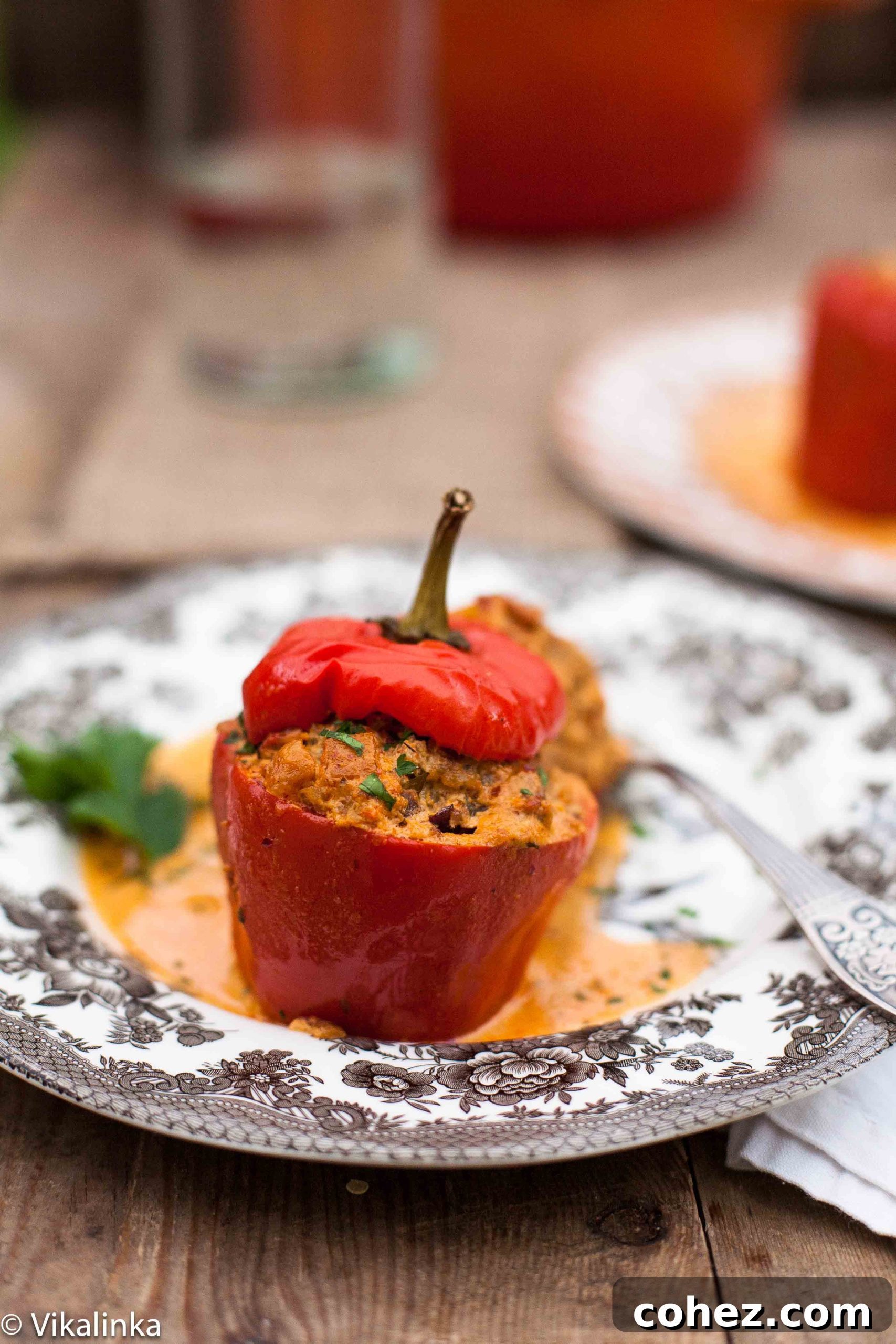 Smoky Paprika-Infused Stuffed Bell Peppers 3 Stuffed Bell Peppers with Smoky Paprika Sauce