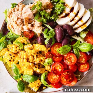 Italian Corn and Tuna Salad plated