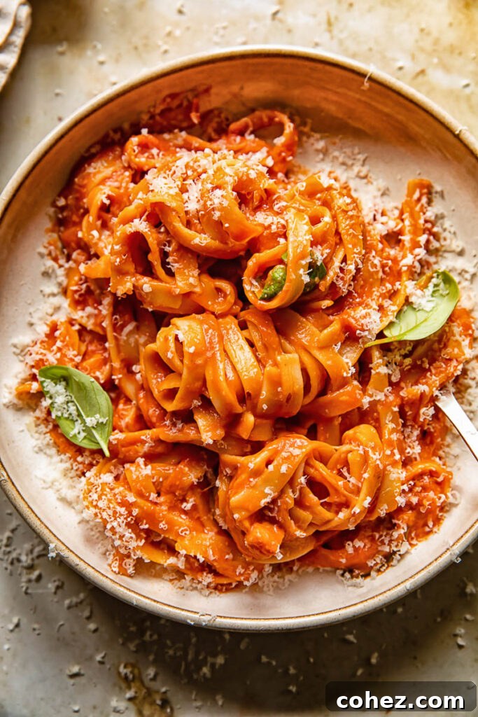 plate with tagliatelle in red sauce