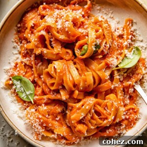 plate with tagliatelle in red sauce
