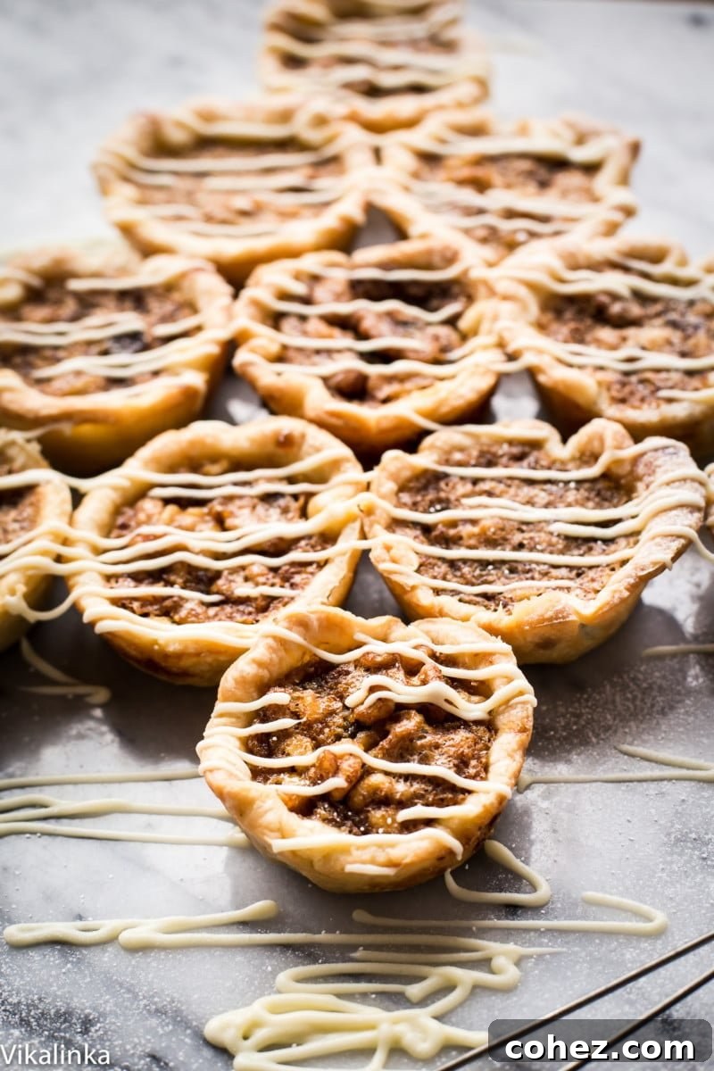 butter tarts drizzled with white chocolate