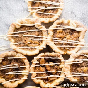 Maple Butter tarts drizzled with white chocolate