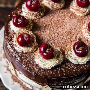 top down view of Black Forest Cake