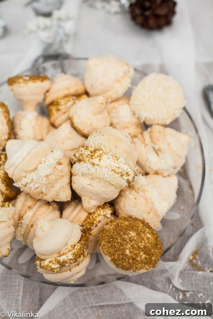 Coconut Meringue Kisses with Mascarpone Cream