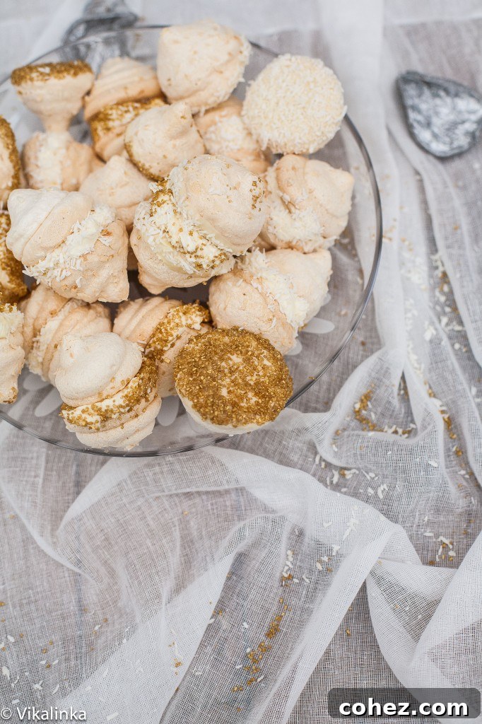 Coconut Meringue Kisses with Mascarpone Cream