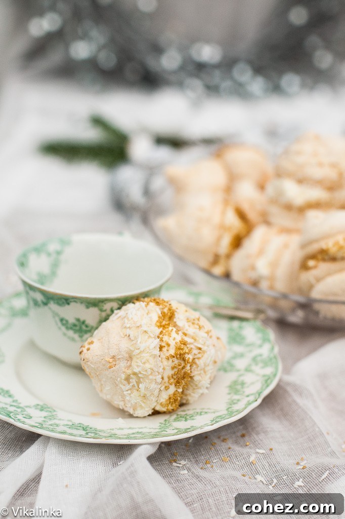 Coconut Meringue Kisses with Mascarpone Cream