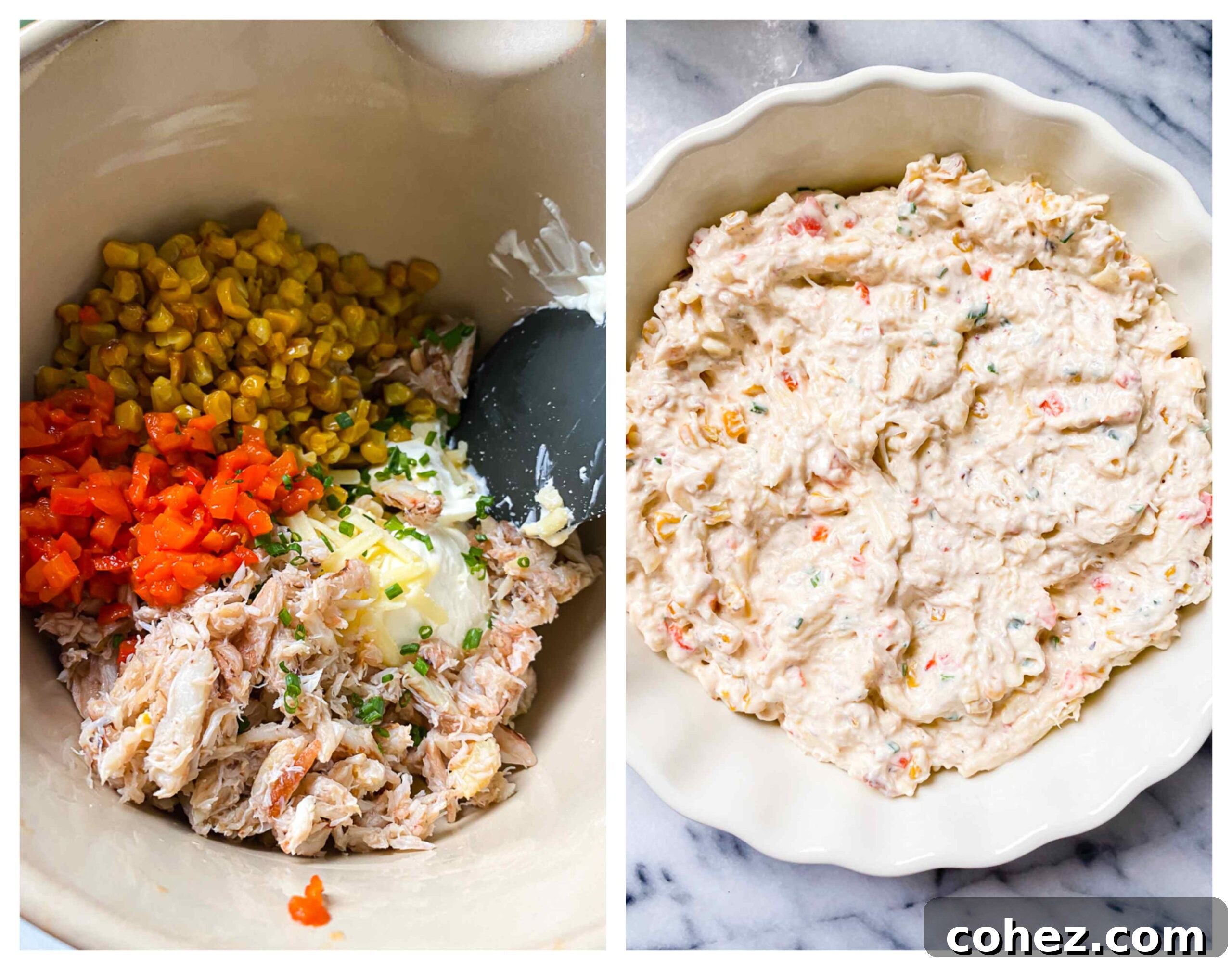 crab dip process images