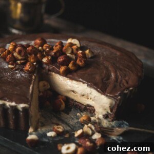 Close up of Autumn Mississippi Mud Pie with scattering of nuts