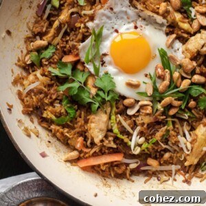 20-Minute Nasi Goreng Authentic Indonesian Fried Rice 8 Top down of fried rice Nasi Goreng