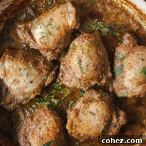 Top down shot of chicken in garlic walnut sauce