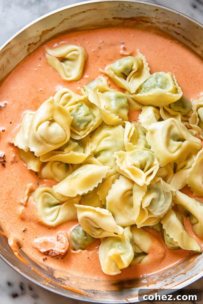 tortellini in a pink sauce